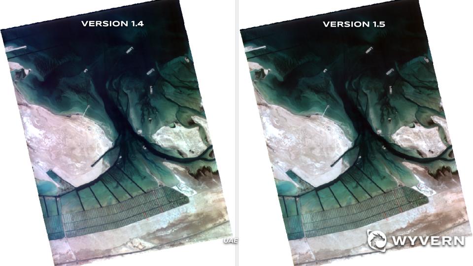 Improved striping and gradient artifacts for the UAE Open Data Program image.